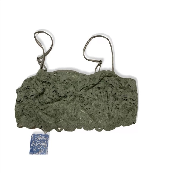 Free People Reese Lace Bralette Sage Bud large - Picture 3 of 9